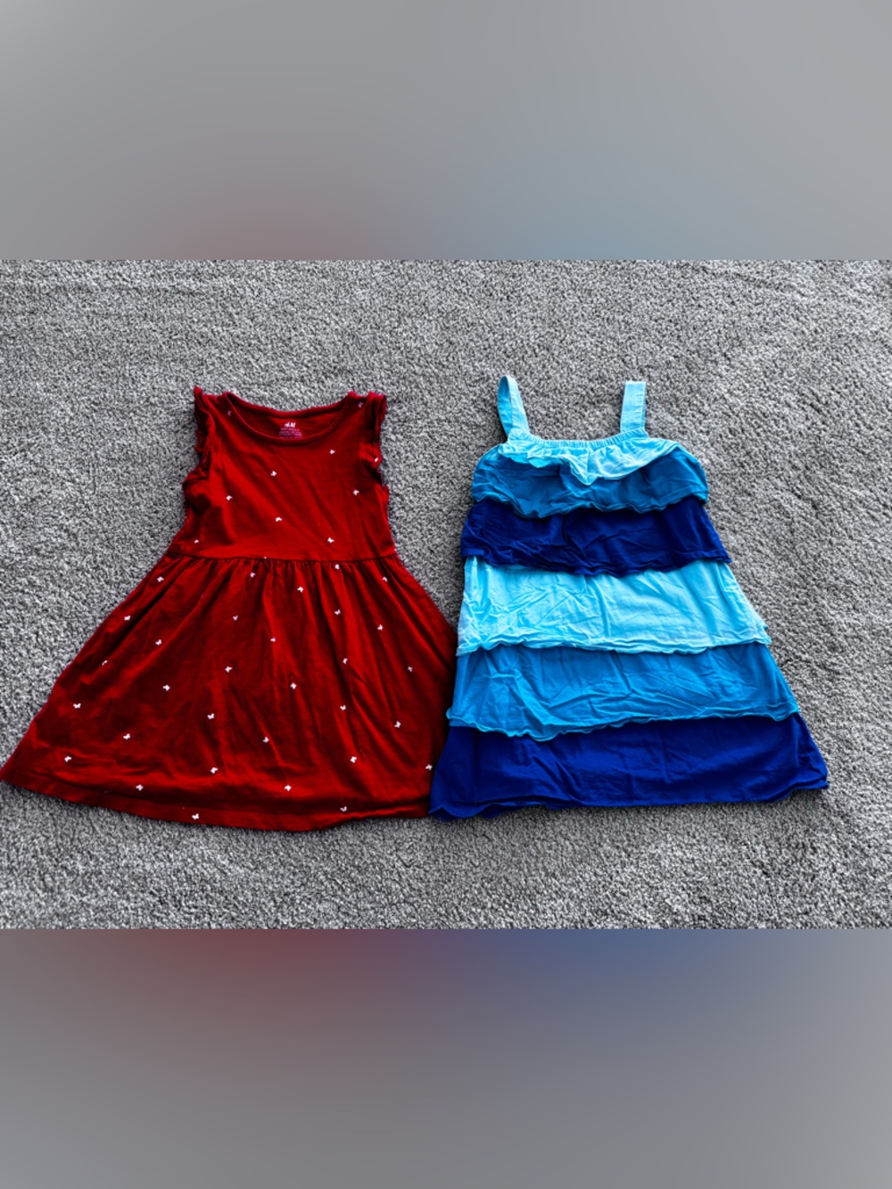 TWO Sleeveless Dresses - Gymboree Sea Scalloped and H&M Butterflies, 5T